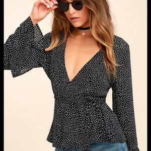 Lulus Polka dot wrap top